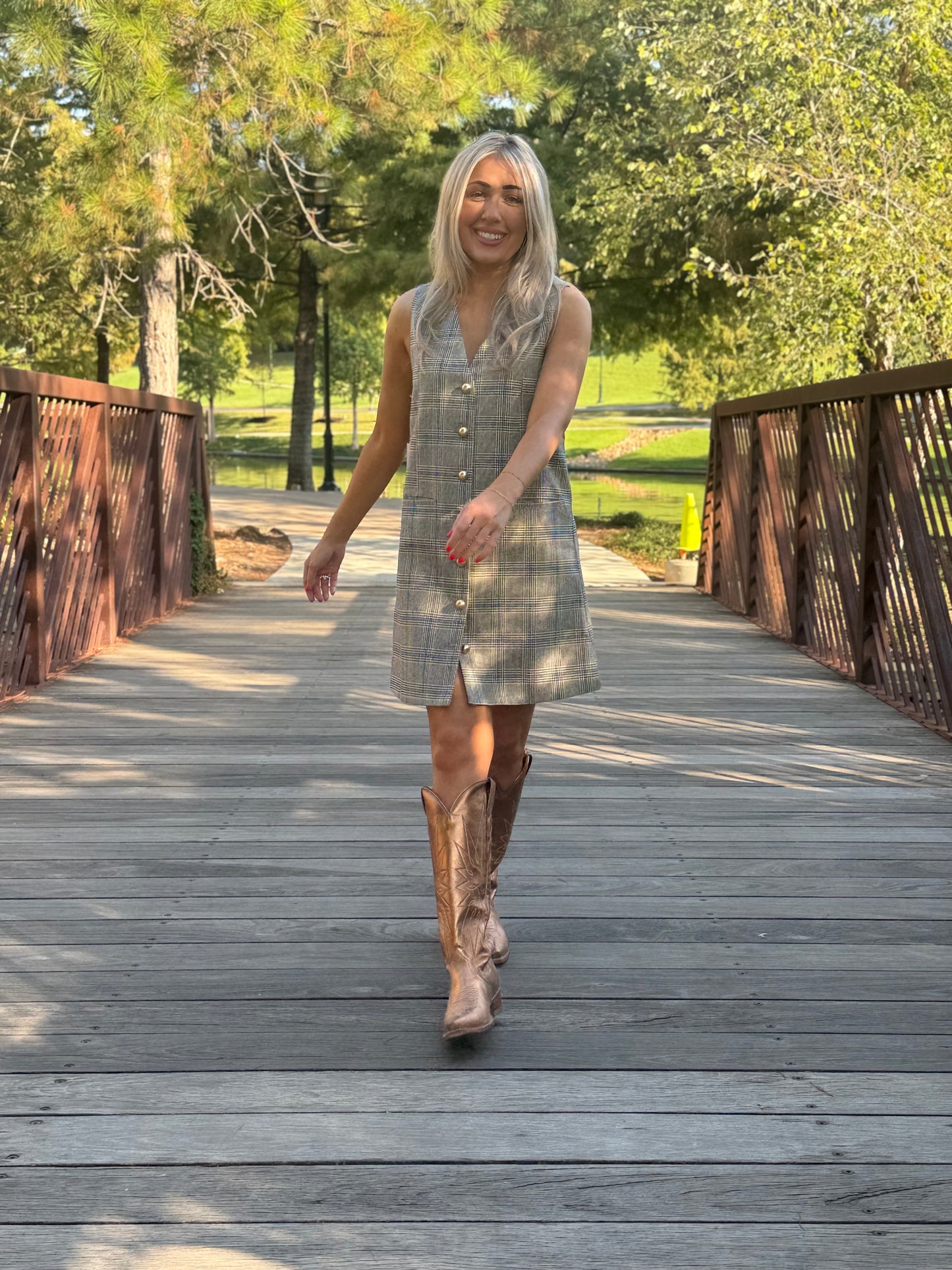 Plaid Vest Dress