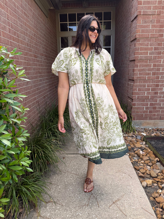 The Olive Grove Midi Dress