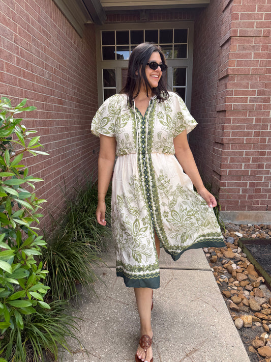 The Olive Grove Midi Dress