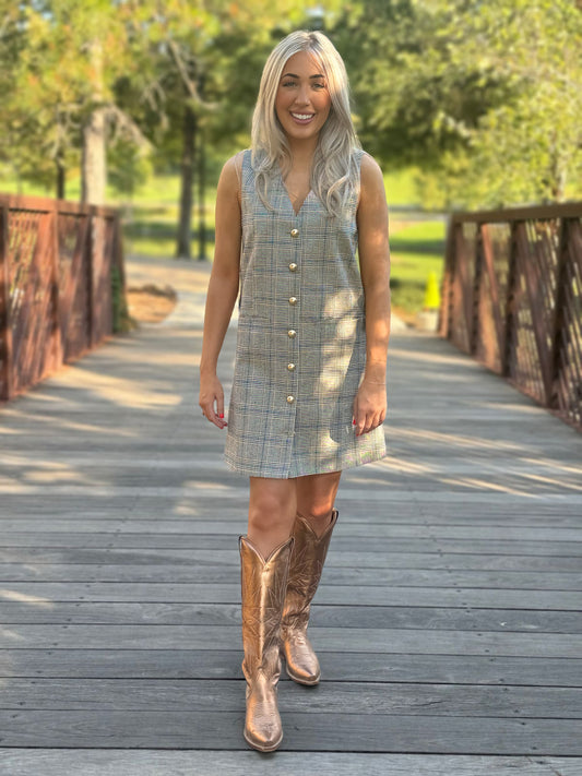 Plaid Vest Dress
