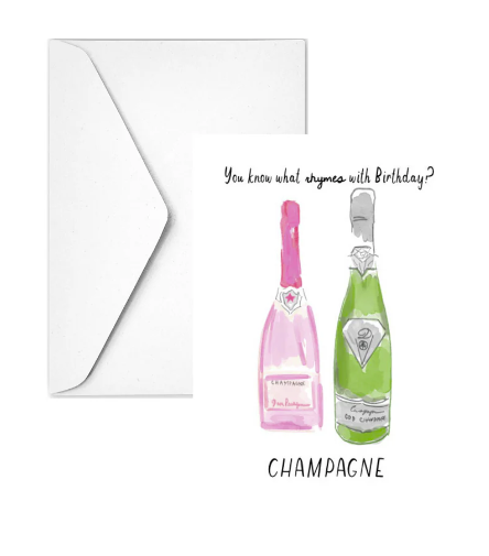 Champagne Birthday Card