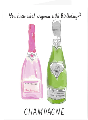 Champagne Birthday Card