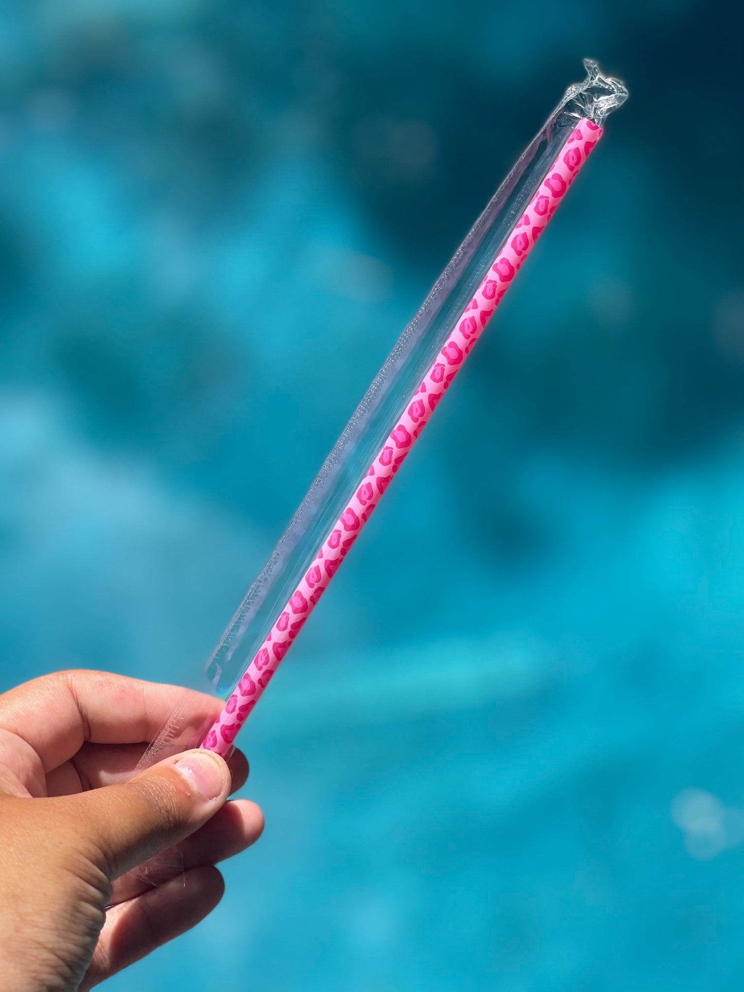 Pink Cheetah Straws